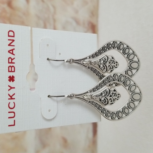 ❣️HP❣️ New Lucky Brand Oblong Earrings - Picture 2 of 6
